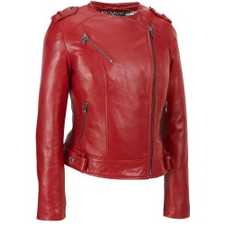 Ladies Biker Leather Jacket